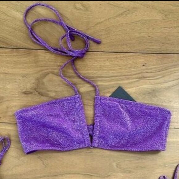 TRIANGL TOP ONLY ASTER - VIOLET SPARKLE SET NO BAG NEW WITH TAGS - Picture 5 of 5